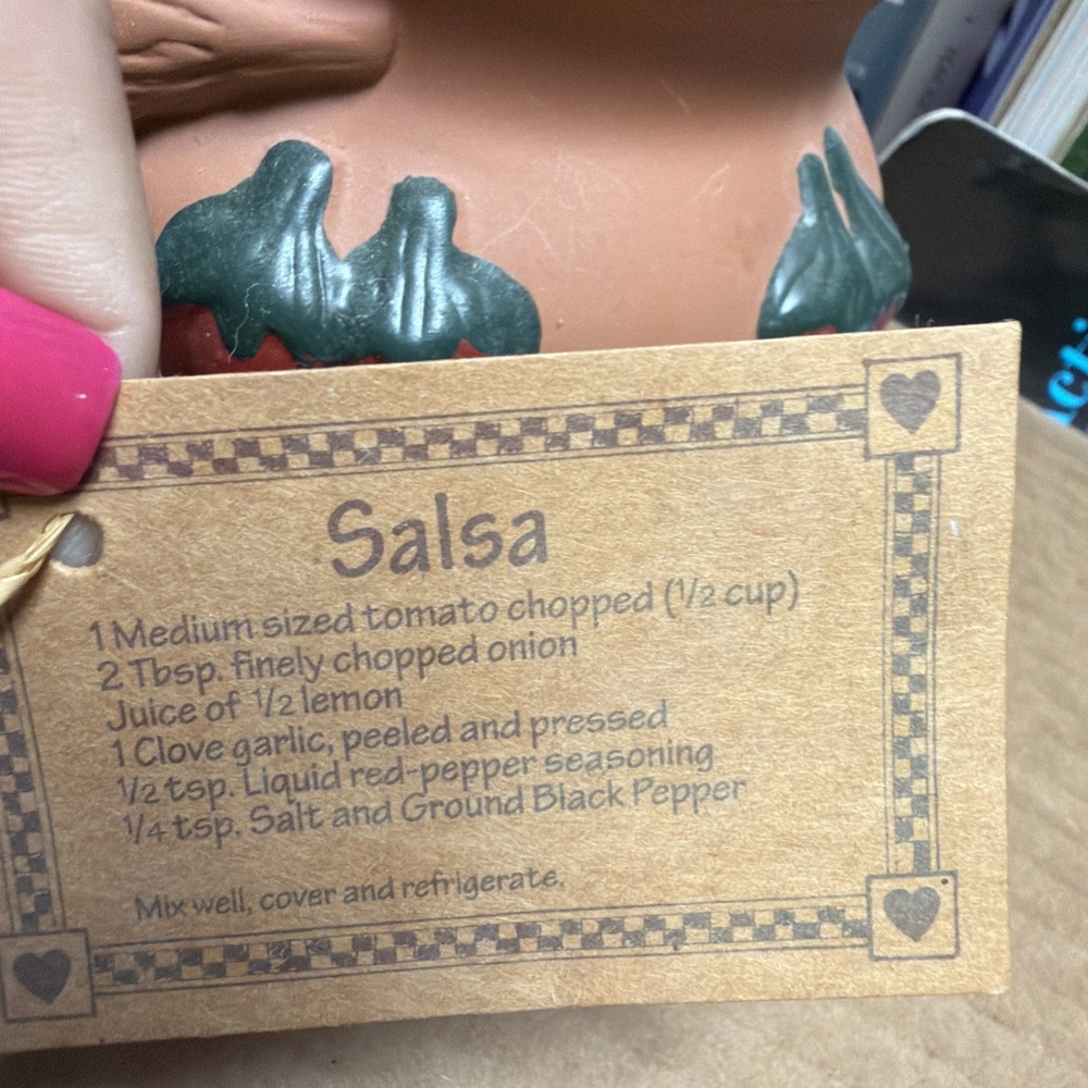 Chili Green Pottery Salsa Terra Cotta Clay 6" Bowl - Picture 5 of 6